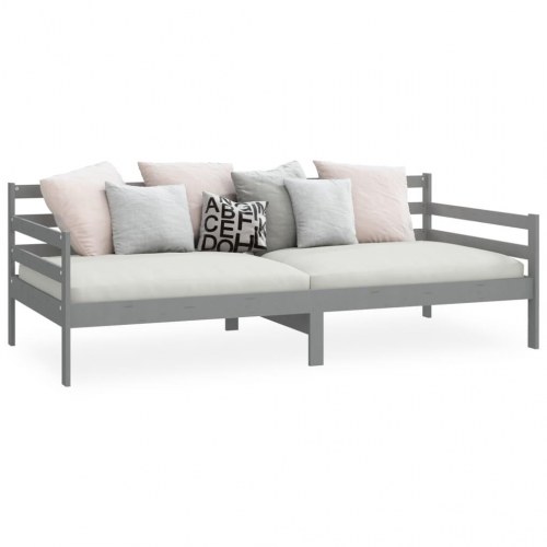 Daybed 90×200 cm i massivt fyrretræ - grå sengeramme