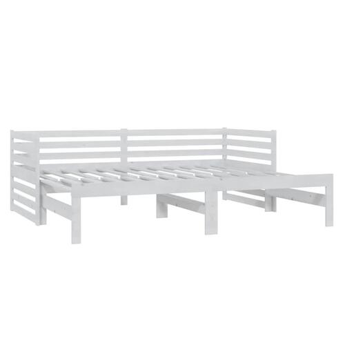 Daybed med udtræk 2x(90x200) cm massivt fyrretræ hvid