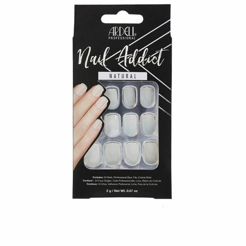 Falske negle - Ardell Nail Addict Natural, firkantet (24 stk)