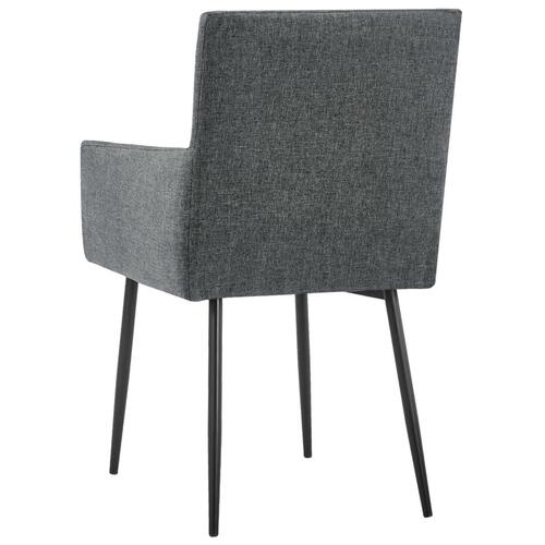 Spisebordsstole med armlæn 2 stk. stof mørkegrå