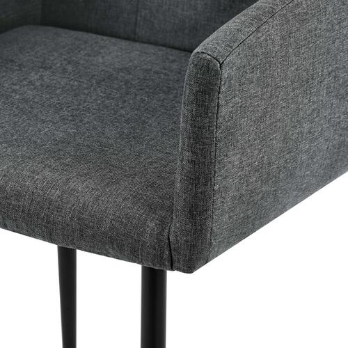 Spisebordsstole med armlæn 2 stk. stof mørkegrå