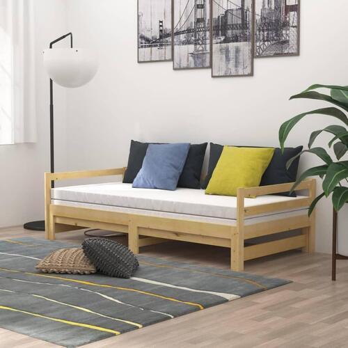 Daybed med udtræk 2x(90x200) cm massivt fyrretræ