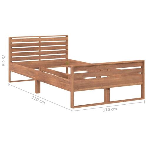 Sengestel 100x200 cm massivt teaktræ