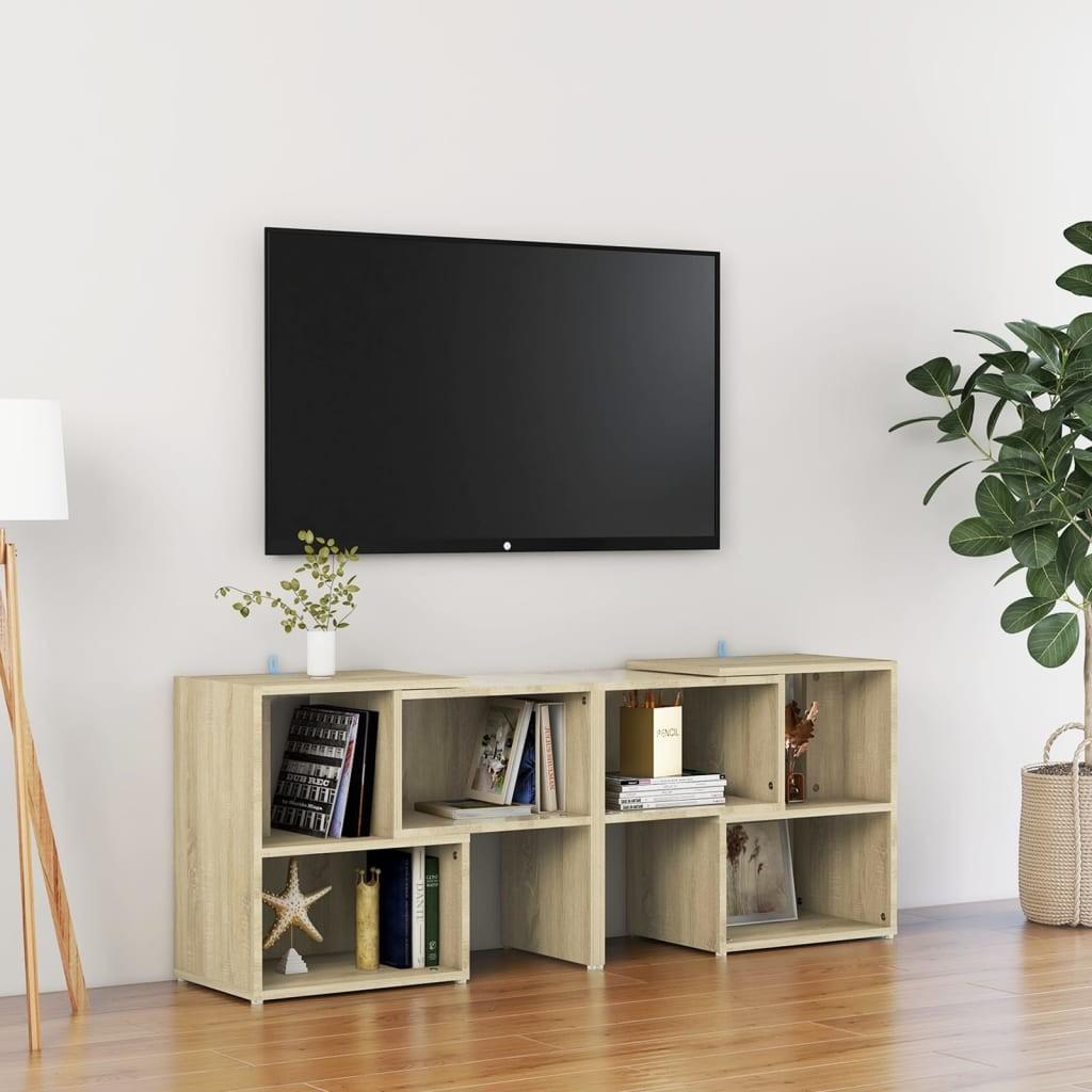 Tv-bord 104x30x52 cm konstrueret træ sonoma-eg