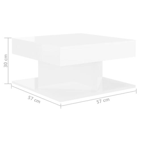Sofabord 57x57x30 cm spånplade hvid højglans