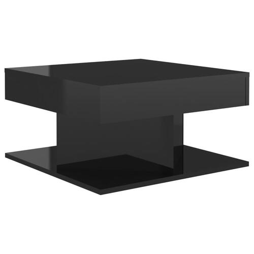 Sofabord 57x57x30 cm spånplade sort højglans