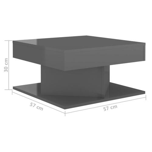 Sofabord 57x57x30 cm spånplade grå højglans