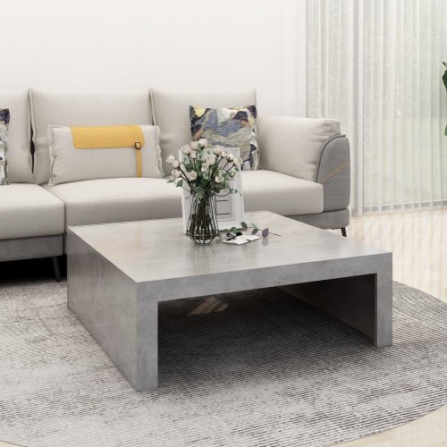 Sofabord 100 × 100 × 35 cm i konstrueret træ - betongrå