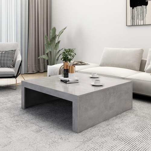 Sofabord 100 × 100 × 35 cm i konstrueret træ - betongrå