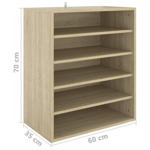 Skoreol 60×35×70 cm - konstrueret træ i sonoma-eg, 5 hylder