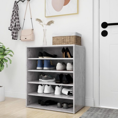Skoreol 60×35×70 cm i konstrueret træ - betongrå