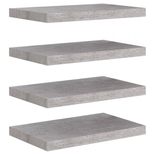 Væghylder 4 stk. 50×23×3,8 cm - MDF i betongrå