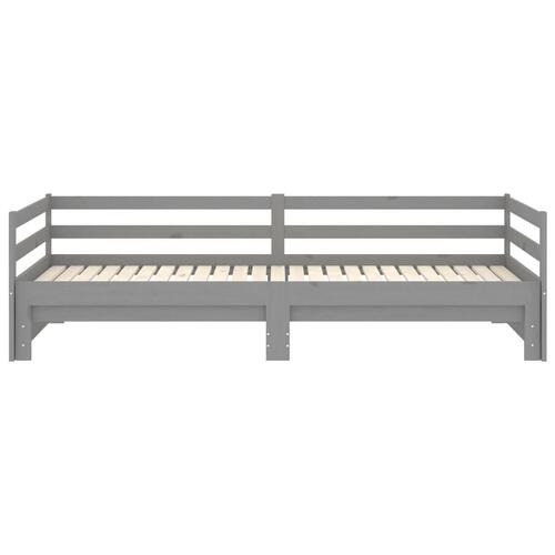 Daybed med udtræk 2x(90x200) cm massivt fyrretræ grå