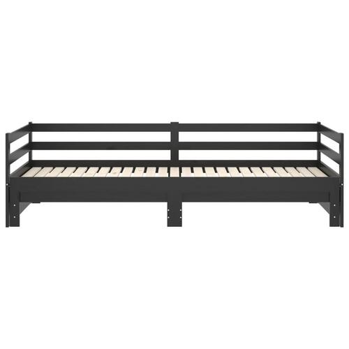 Daybed med udtræk 2x(90x200) cm massivt fyrretræ sort