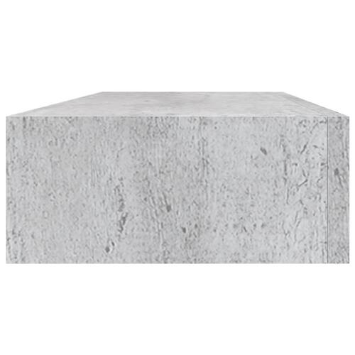 Væghylder med skuffe 2 stk. 60x23,5x10 cm MDF betongrå