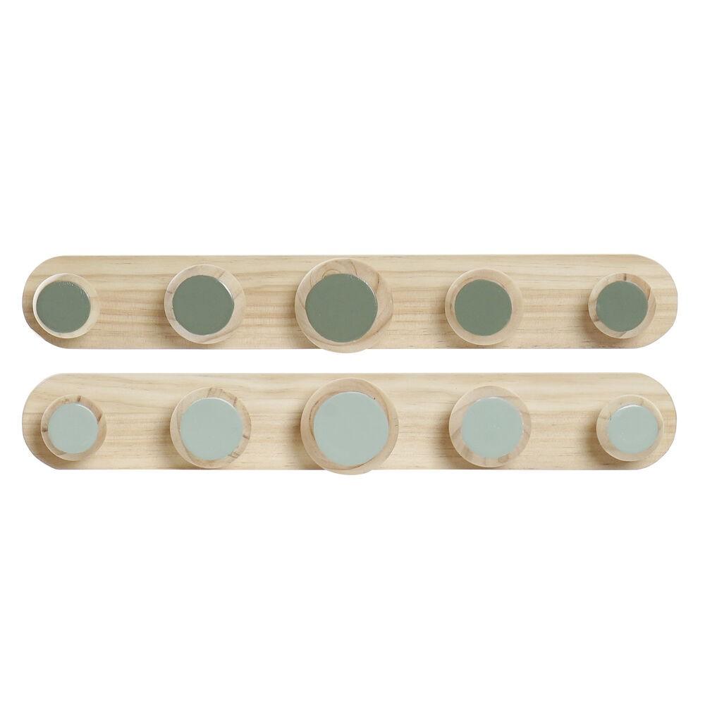 Knagerække til væggen Plastik Træ MDF Tropisk 48 x 6 x 7,5 cm (2 enheder)