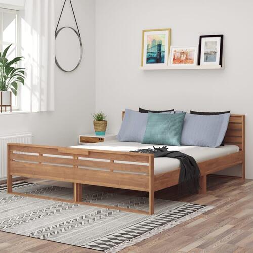 Sengestel 160x200 cm massivt teaktræ