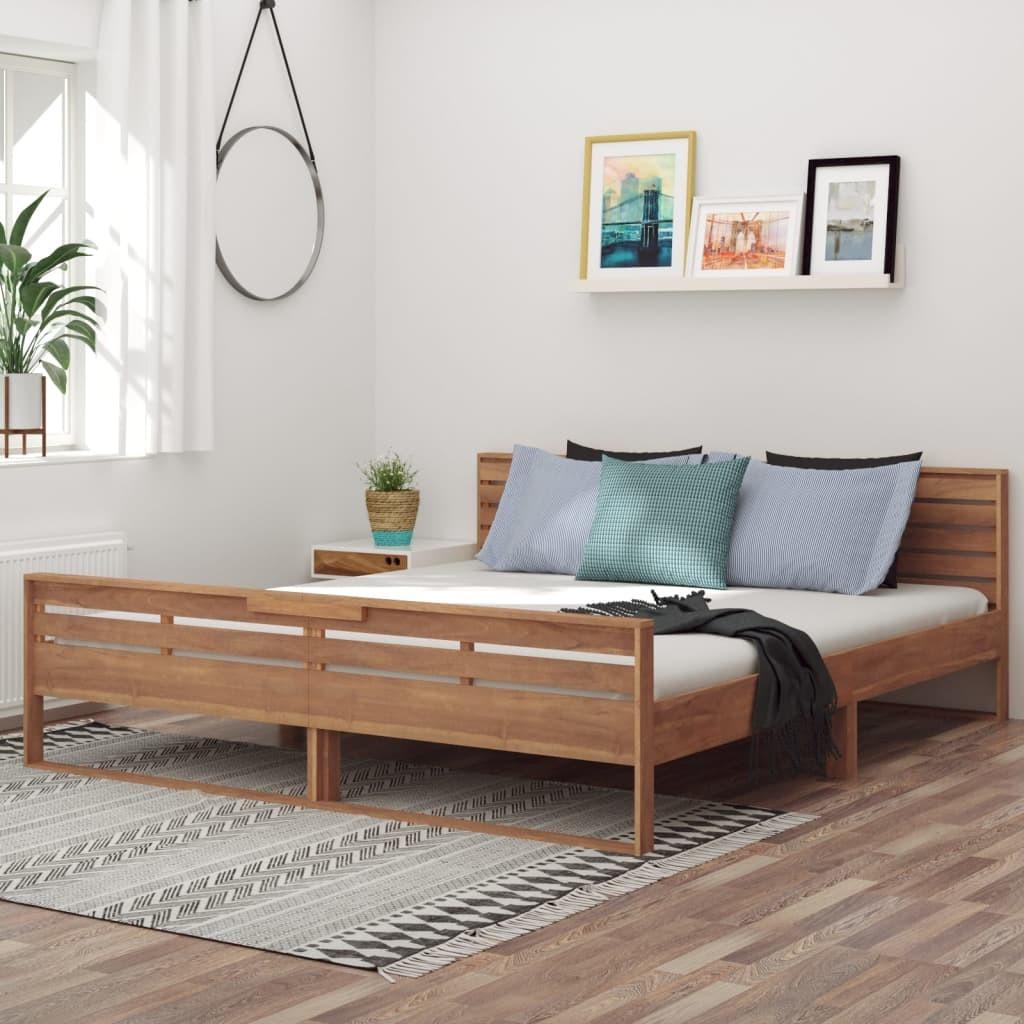 Sengestel 180x200 cm massivt teaktræ