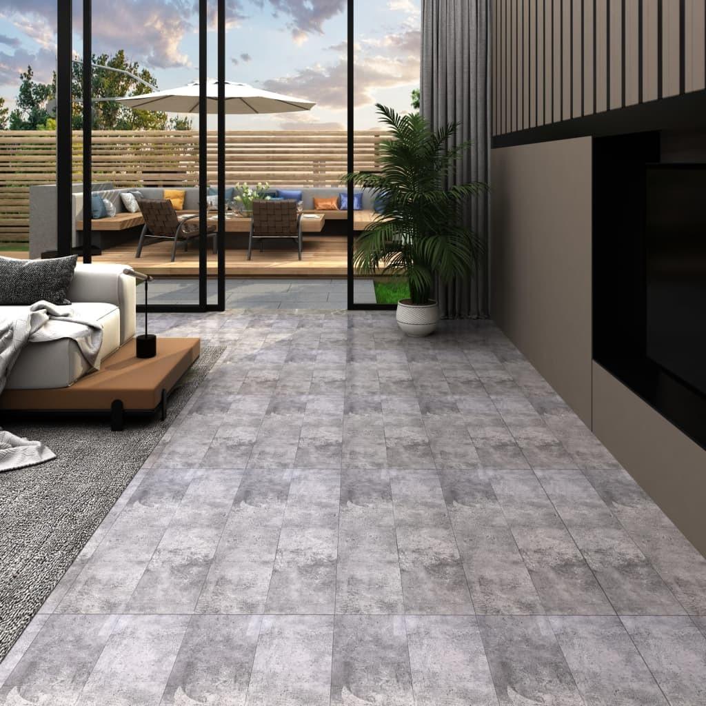 Selvhæftende Pvc Gulvplanker 5 21 M² 2 Mm Cementbrun