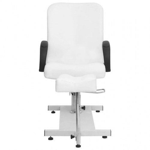 Massagestol med fodskammel 127 x 60 x 98 cm kunstlæder hvid