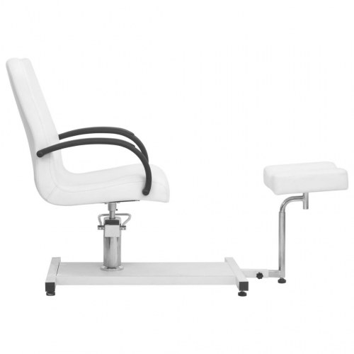 Massagestol med fodskammel 127 x 60 x 98 cm kunstlæder hvid