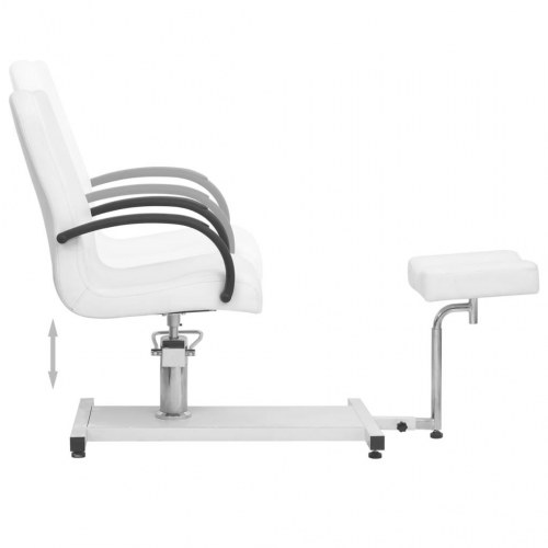 Massagestol med fodskammel 127 x 60 x 98 cm kunstlæder hvid