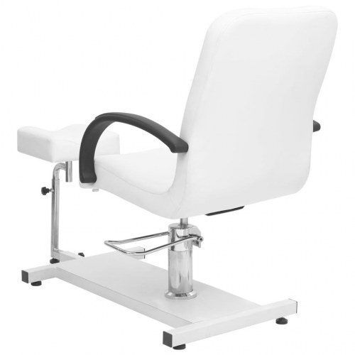 Massagestol med fodskammel 127 x 60 x 98 cm kunstlæder hvid