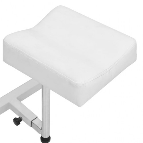 Massagestol med fodskammel 127 x 60 x 98 cm kunstlæder hvid