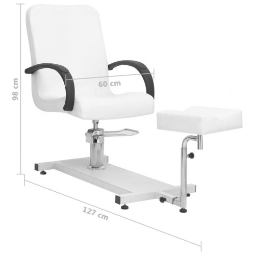 Massagestol med fodskammel 127 x 60 x 98 cm kunstlæder hvid