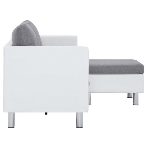 3-personers sofa med hynder kunstlæder hvid