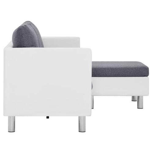 3-personers sofa med hynder kunstlæder hvid