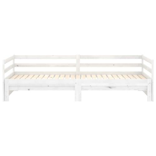 Daybed med udtræk 2x(90x200) cm massivt fyrretræ hvid