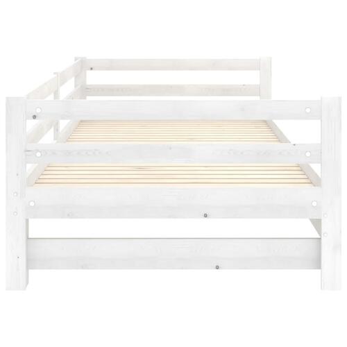 Daybed med udtræk 2x(90x200) cm massivt fyrretræ hvid