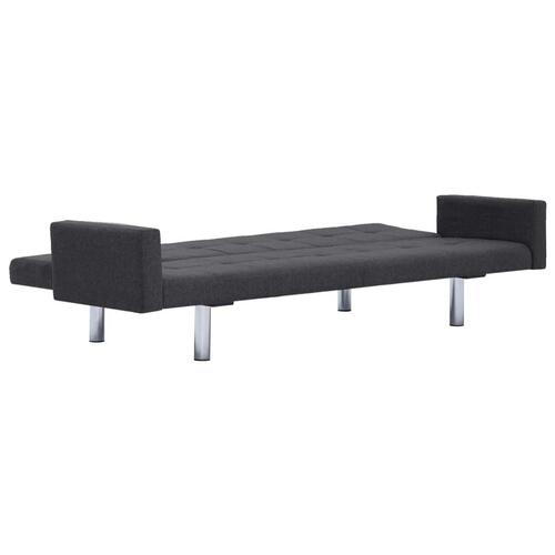 Sovesofa med armlæn mørkegrå polyester
