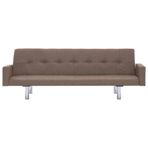 Sovesofa med armlæn brun polyester