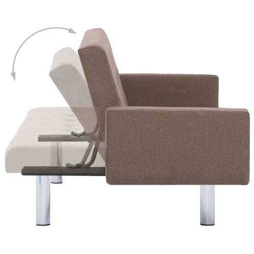 Sovesofa med armlæn brun polyester