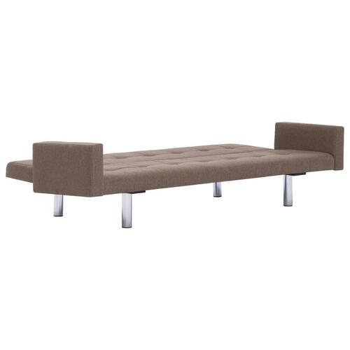 Sovesofa med armlæn brun polyester