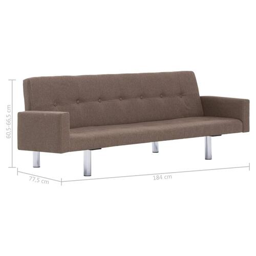 Sovesofa med armlæn brun polyester