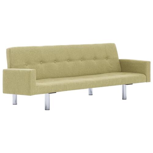 Sovesofa med armlæn grøn polyester