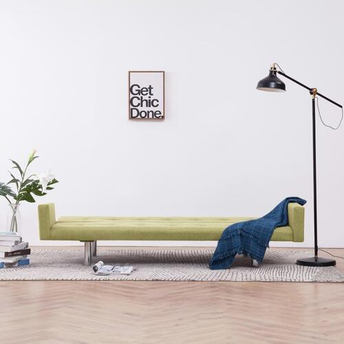Sovesofa med armlæn grøn polyester