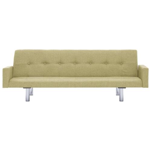 Sovesofa med armlæn grøn polyester