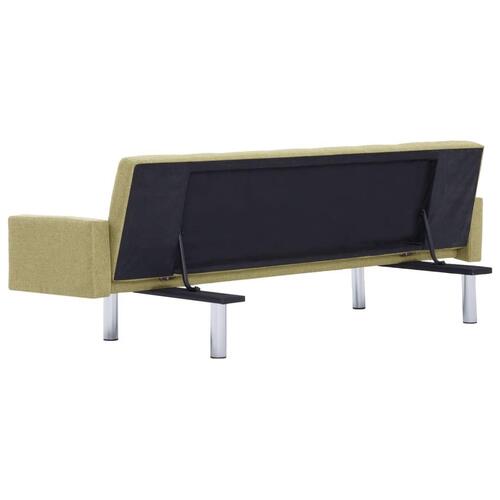 Sovesofa med armlæn grøn polyester
