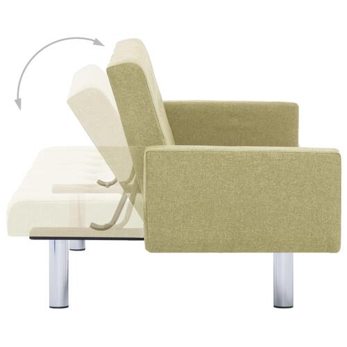 Sovesofa med armlæn grøn polyester