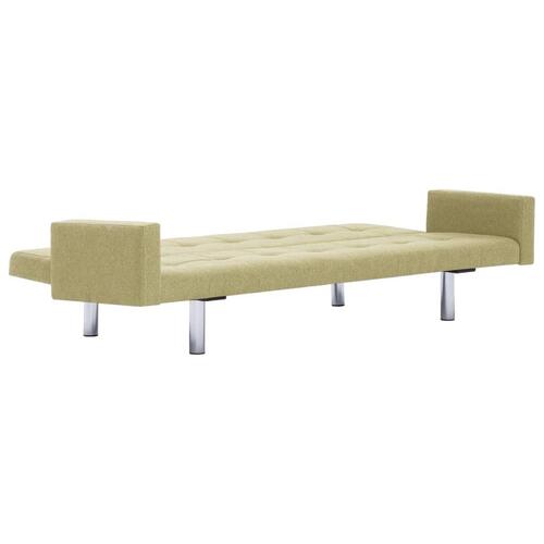 Sovesofa med armlæn grøn polyester