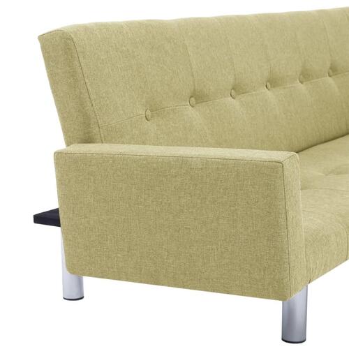 Sovesofa med armlæn grøn polyester