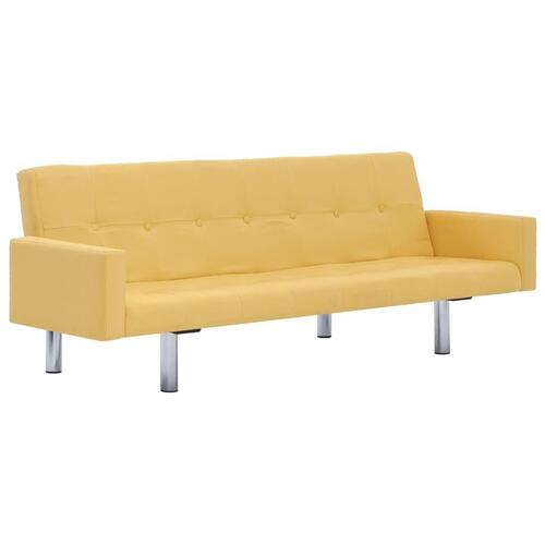 Sovesofa med armlæn gul polyester