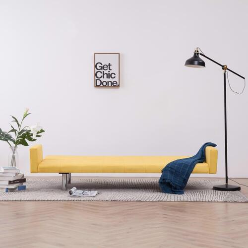 Sovesofa med armlæn gul polyester