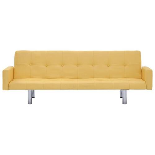 Sovesofa med armlæn gul polyester