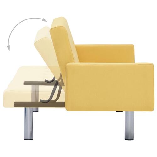 Sovesofa med armlæn gul polyester