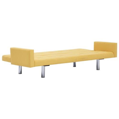 Sovesofa med armlæn gul polyester